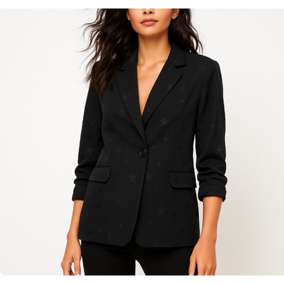 Equipment x Tabitha Simmons Blazer Hamptons Star Print Embossed Jacket Size 8 - Picture 1 of 9